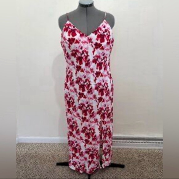 Plus Size Women’s pink and White Floral Midi Dress size 2X  NEW - Picture 2 of 3